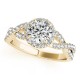 Engagement Ring, 0.47 Ctw. Diamond Side Stones