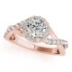 Engagement Ring, 0.30 Ctw. Diamond Side Stones