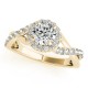 Engagement Ring, 0.30 Ctw. Diamond Side Stones