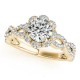 Engagement Ring, 0.61 Ctw. Diamond Side Stones