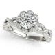 Engagement Ring, 0.61 Ctw. Diamond Side Stones