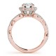 Engagement Ring, 0.61 Ctw. Diamond Side Stones