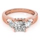 Three Stone Engagement Ring, 0.56 Ctw.Diamond Side Stones