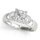 Three Stone Engagement Ring, 0.56 Ctw.Diamond Side Stones