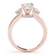 Three Stone Engagement Ring, 0.56 Ctw.Diamond Side Stones