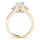 Three Stone Engagement Ring, 0.56 Ctw.Diamond Side Stones