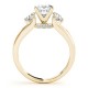 Three Stone Engagement Ring, 0.56 Ctw.Diamond Side Stones