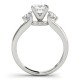 Three Stone Engagement Ring, 0.56 Ctw.Diamond Side Stones