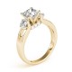 Three Stone Engagement Ring, 0.56 Ctw.Diamond Side Stones