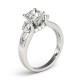 Three Stone Engagement Ring, 0.56 Ctw.Diamond Side Stones