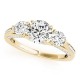 Three Stone Engagement Ring, 0.69 Ctw. Diamond Side Stones