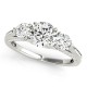 Three Stone Engagement Ring, 0.69 Ctw. Diamond Side Stones