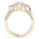 Three Stone Engagement Ring, 0.69 Ctw. Diamond Side Stones