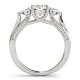 Three Stone Engagement Ring, 0.69 Ctw. Diamond Side Stones