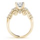 Three Stone Engagement Ring, 0.72 Ctw. Diamond Side Stones