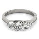 Three Stone Engagement Ring, 0.5 Ctw. Diamond Side Stones