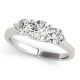 Three Stone Engagement Ring, 0.5 Ctw. Diamond Side Stones