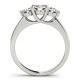 Three Stone Engagement Ring, 0.5 Ctw. Diamond Side Stones