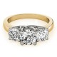 Three Stone Engagement Ring, 0.5 Ctw. Diamond Side Stones