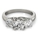 Three Stone Engagement Ring, 0.5 Ctw. Diamond Side Stones