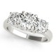 Three Stone Engagement Ring, 0.5 Ctw. Diamond Side Stones