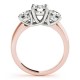 Three Stone Engagement Ring, 0.5 Ctw. Diamond Side Stones