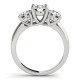 Three Stone Engagement Ring, 0.5 Ctw. Diamond Side Stones