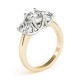 Three Stone Engagement Ring, 0.5 Ctw. Diamond Side Stones