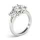 Three Stone Engagement Ring, 0.5 Ctw. Diamond Side Stones