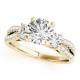 Three Stone Engagement Ring, 0.46 Ctw. Diamond Side Stones