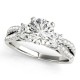 Three Stone Engagement Ring, 0.46 Ctw. Diamond Side Stones