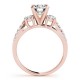 Three Stone Engagement Ring, 0.46 Ctw. Diamond Side Stones