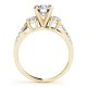Three Stone Engagement Ring, 0.46 Ctw. Diamond Side Stones
