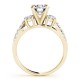 Three Stone Engagement Ring, 0.46 Ctw. Diamond Side Stones