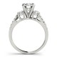 Three Stone Engagement Ring, 0.46 Ctw. Diamond Side Stones