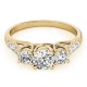 Three Stone Engagement Ring, 0.71 Ctw. Diamond Side Stones