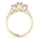 Three Stone Engagement Ring, 0.71 Ctw. Diamond Side Stones