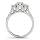 Three Stone Engagement Ring, 0.71 Ctw. Diamond Side Stones