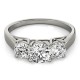 Three Stone Engagement Ring, 0.5 Ctw. Diamond Side Stones