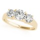 Three Stone Engagement Ring, 0.5 Ctw. Diamond Side Stones