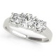 Three Stone Engagement Ring, 0.5 Ctw. Diamond Side Stones