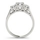 Three Stone Engagement Ring, 0.5 Ctw. Diamond Side Stones