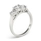 Three Stone Engagement Ring, 0.5 Ctw. Diamond Side Stones