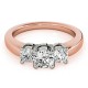 Three Stone Engagement Ring, 0.5 Ctw. Diamond Side Stones
