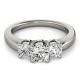 Three Stone Engagement Ring, 0.5 Ctw. Diamond Side Stones