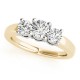 Three Stone Engagement Ring, 0.5 Ctw. Diamond Side Stones