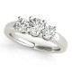 Three Stone Engagement Ring, 0.5 Ctw. Diamond Side Stones