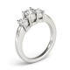 Three Stone Engagement Ring, 0.5 Ctw. Diamond Side Stones