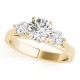 Three Stone Engagement Ring, 0.426 Ctw. Diamond Side Stones