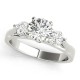 Three Stone Engagement Ring, 0.426 Ctw. Diamond Side Stones